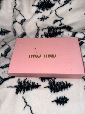 Miu Miu Pink wallet with Gold Logo leather.